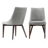 Set of 2 Cameron Mid-Century Barrel Back Linen Dining Chairs Brown - Inspire Q: Rubberwood, Upholstered Armless - 4 of 4