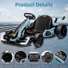 24V Electric Go Kart for Kids, with 2 * 150W Motors, Adjustable Seat, 8mph Speed, Led Lights, for Children Ages 6-15 - 4 of 4