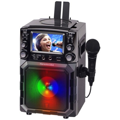 Portable Black Karaoke Machine with LED Lights and 4.3" Screen