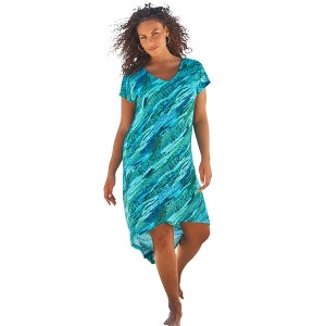 Swim 365 Women's Plus Size High-Low Cover Up - 1 of 4