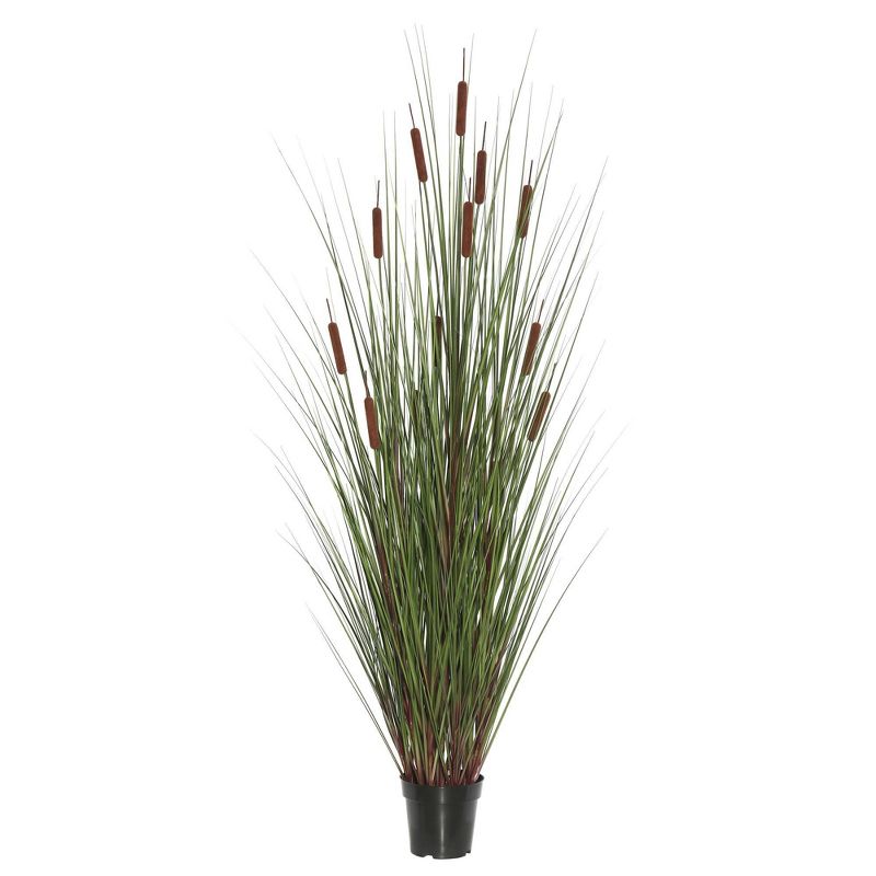Artificial Grass with Cattails Potted (24&#34;) Brown - Vickerman, 1 of 3