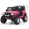 Costway 12V Kids Ride On Truck Remote Control Electric Car with Lights&Music White\Black\Pink\Red - 3 of 4
