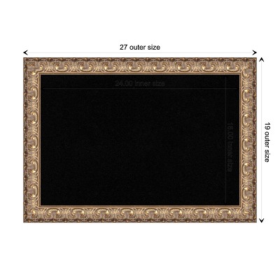 Florentine Gold Ornate Framed Black Cork Board 31" x 24"