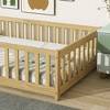 Twin Size Floor Bed with Fence and Safety Guardrails - 4 of 4