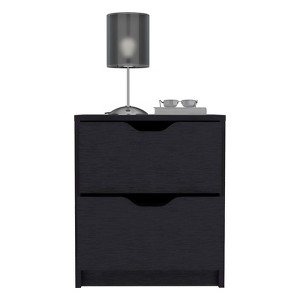 TIRAMISUBEST Black Nightstand with Cam Lock System, Tool-Free Assembly Storage - 1 of 4
