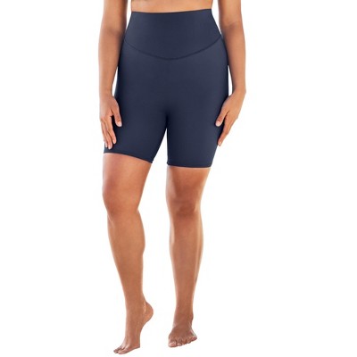 Swim 365 Women's Plus Size 360° Powermesh Swim Boy Short, 28 - Navy : Target