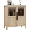 Garvee Sideboard Buffet Cabinet with 2 Glass Doors Compact Wood Grain Storage for Kitchen Dining - 3 of 4