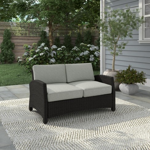 Grey deals rattan loveseat