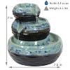 Sunnydaze Indoor Home Decorative Glazed Ceramic 3-Tiered Modern Textured Bowls Tabletop Water Fountain - 7" - 3 of 4