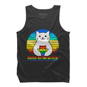Adult Design By Humans Free Mom Cat Hugs Pride Sunrise By Avocato Tank Top - 1 of 2