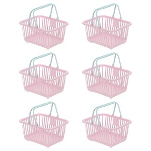 Unique Bargains Plastic Grocery Shopping Toy Organizing Mini Decorative Baskets 6.3" x 3.5" x 5.1" 6 Pcs - 1 of 4