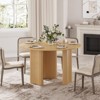 PexFix 46" Round Dining Table Kitchen Table for 4 with Arc-Shaped Edge Top and Fluted Pedestal Legs for Living Room Dining Room Coffee Office Natural - 3 of 4