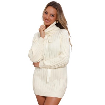 Jess by Meiko Women's Cable Knit Turtleneck Sweater Dress