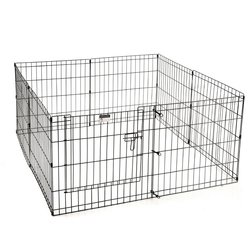 Puppy Playpen - Foldable Metal Exercise Enclosure with Eight 24-Inch Panels - Indoor/Outdoor Fence for Dogs, Cats, or Small Animals by PETMAKER, 5 of 11