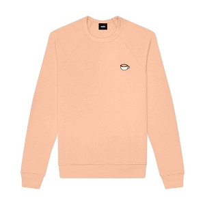 Dalix Cappuccino Embroidered Fleece Crewneck Long Sleeve Sweatshirt Mens - 1 of 4