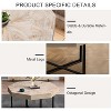 CuisinSmart Coffee Table, Vintage Patchwork Craft Farmhouse Side Table, Octagonal Wooden Side Table, Cross Metal Legs for Living Room Bedroom Balcony - 3 of 4
