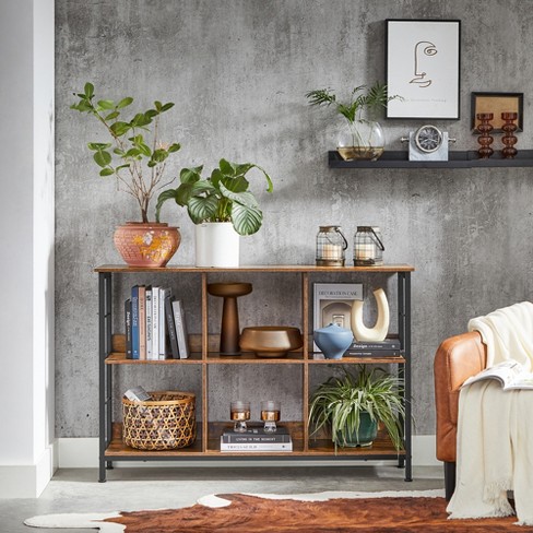 Cube Organizer with Metal Base, Rustic outlets Gray