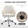 Okak Mid Back Office Chair, Desk Chair with Adjustable Height, Upholstered Comfy Chair for Living Room, Office, Study, Beige - 4 of 4