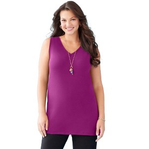 Catherines Women's Plus Size Suprema Studio Reversible Tank - 1 of 3
