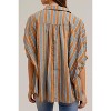 Women's Striped Woven Button Down Top - AnnieWear - 3 of 4