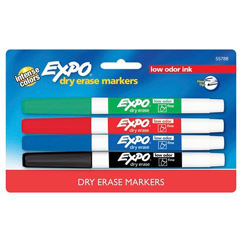 markers erase dry expo multicolor 4ct tip ink fine target