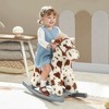 Qaba Kids Rocking Horse, Animal Rocker with Rabbit Toy and Realistic Sound for Toddlers, Soft Filling Ride on Pony, Brown - 3 of 4