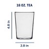 Set of 12 Arabella Drinking Glass, 16 oz Clear Tumbler - 3 of 4