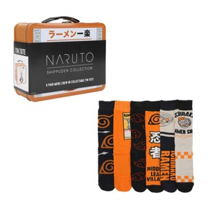 Naruto Anime Icons Adult 6-Pair Casual Crew Socks with Tin Tote - 1 of 4