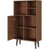 Mid-Century 4-Tier Bookcase, Walnut Finish, Engineered Wood, Open Shelving, 40.9" H - 3 of 4