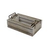 Cheung's Selma Set of 3 Brown Wood Grain Slatted Rectangular Small Crate with Side Handles - 3 of 4