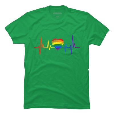 Adult Design By Humans Pride Heartbeat Heart Love By KangThien T-Shirt