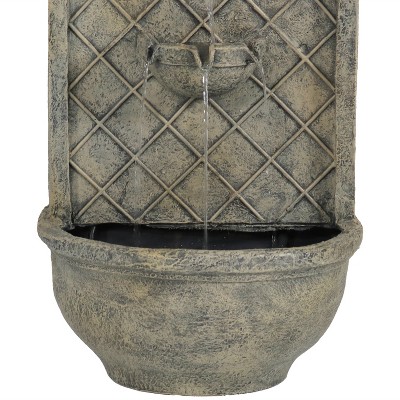 Messina 26" French Limestone Polystone Outdoor Wall Fountain