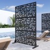 PexFix 72 in. H x 47 in. W Outdoor Metal Privacy Screen Garden Fence Foliage Pattern Wall Applique - 2 of 4