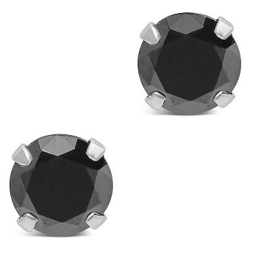 SHINE by Sterling Forever Sterling Silver 7mm Rainbow CZ Studs