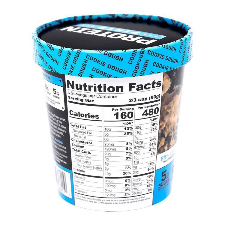 Protein Pints Cookie Dough High Protein Ice Cream - 16fl oz, 3 of 10