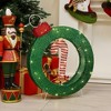 LuxenHome 1.9Ft Tall Ornament and Candy Cane Wreath Outdoor Holiday Decoration with Lights Green, Red, White - 3 of 4