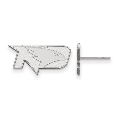 Black Bow Jewelry 14k White Gold North Dakota Fighting Hawks NCAA Post Earrings