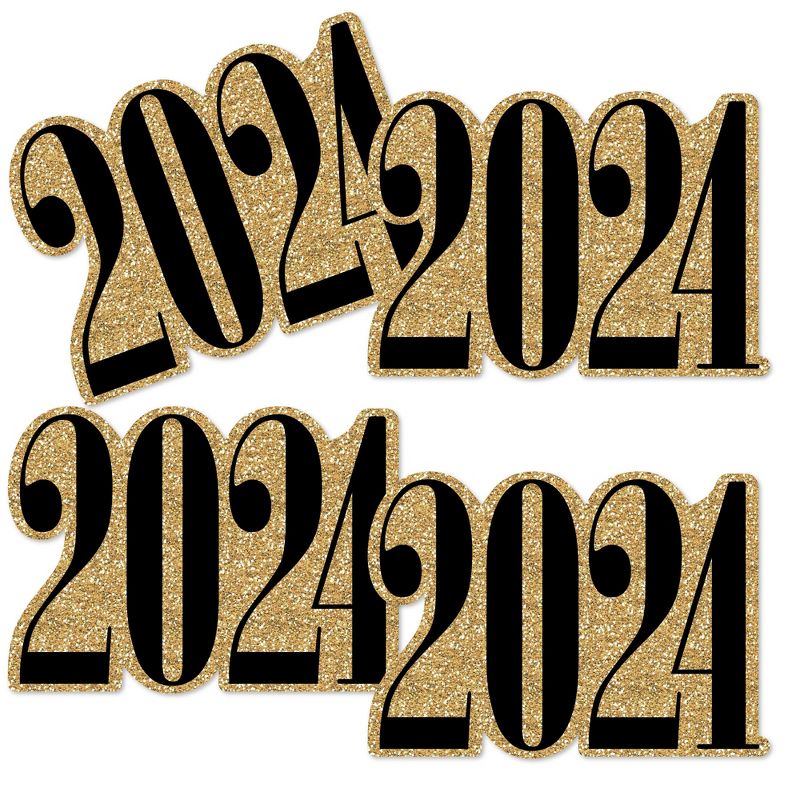 Big Dot of Happiness 2024 Gold Graduation Decorations - DIY Party Essentials - Set of 20, 2 of 6