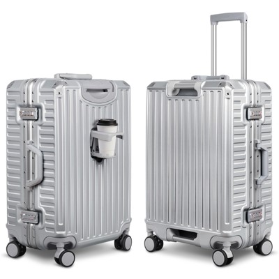 SUGIFT Durable Aluminum‑Frame Spinner Luggage ABS+PC Hardshell Suitcase with TSA Lock, and Smart Organization