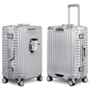 SUGIFT Durable Aluminum Frame Spinner Luggage ABS+PC Hardshell Suitcase with TSA Lock, and Smart Organization (20", 24" or 28") - 1 of 4