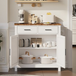 GDFStudio 31.5" Wood 2-Door Kitchen Storage Cabinet with 2-Drawer - 1 of 4