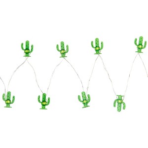 Northlight 10-Count LED Green Cactus Fairy Lights - Warm White - 1 of 4