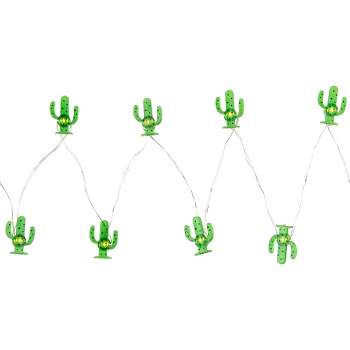 Northlight 10-Count LED Green Cactus Fairy Lights - Warm White
