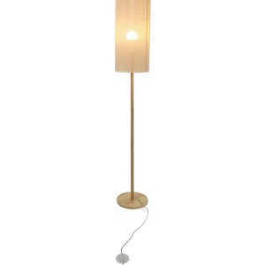 Height Oak & Natural Floor Lamp – 110-120V Plug-In Modern Standing Light for Living Room, Bedroom or Study - 1 of 4