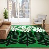 Modern Tropical Mod Flower Garden Black White Rug - Deny Designs - 4 of 4