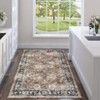 Washable Vintage Rug Non Slip Low Pile Rug Soft Floral Distressed Throw Floor Cover Foldable Indoor Carpet for Living Room Bedroom Playroom Nursery - 3 of 4