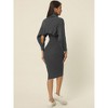Seta T Women's Spring Fall 2 Piece Outfits Knitted Long Sleeve Turtleneck Sweaters with Tank Bodycon Midi Sweater Dress Set - 4 of 4