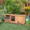 Large Bunny Hutch, Rabbit Cage with 2 Outside Areas and 1 Main House for Small Animals - 2 of 4