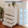 Entryway 5 Drawer Dresser, Tall Narrow Chest of Drawers, Wooden Skinny Dresser w/ Gold Metal Handles and Legs, Modern Storage Drawer Cabinet - 3 of 4