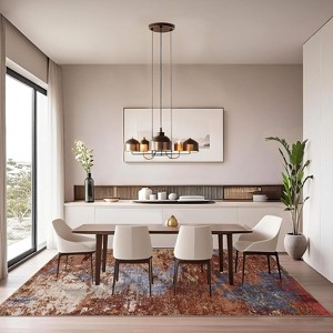 Machine Washable Area Rugs, Modern Abstract Contemporary Floor Cover, Foldable Low Pile Throw Carpet for Bedroom, Living Room, Office - 1 of 4